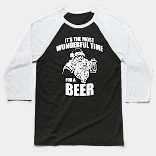 'It's Most Wonderful Time For Beer' Christmas Beer Baseball T-Shirt